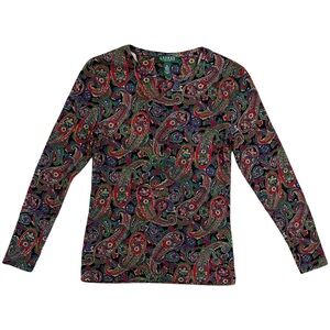Ralph Lauren Multicolor Paisley PS Long Sleeve Top